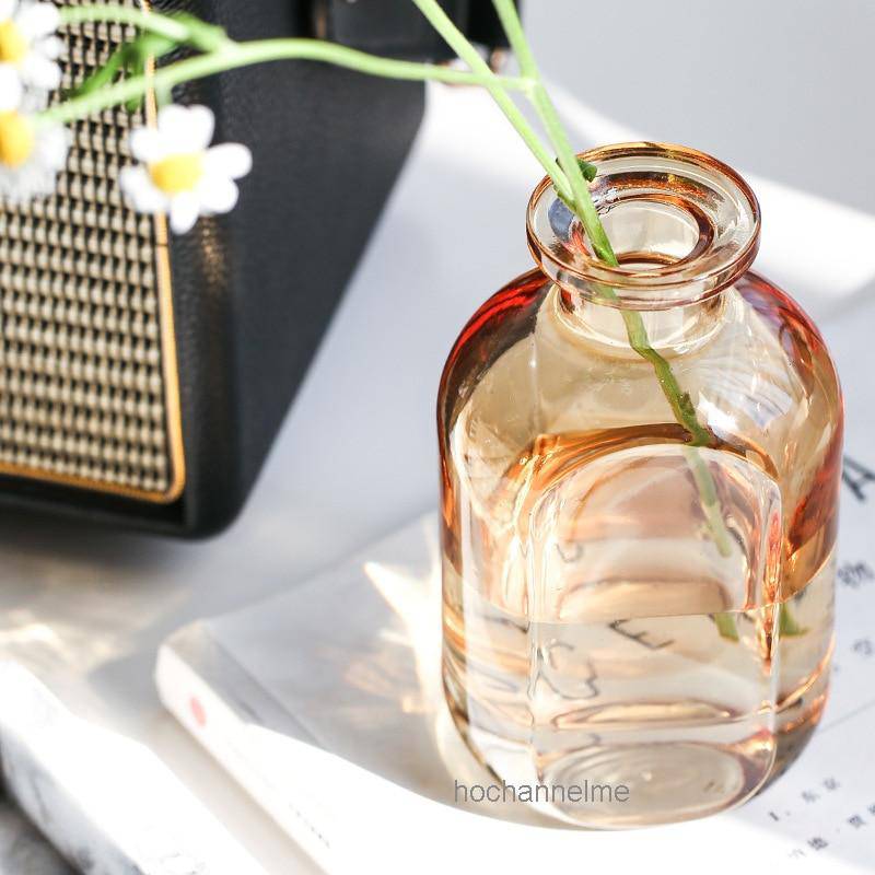 Perfumery style coloured crystal glass vase