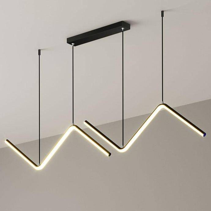 Metal LED design chandelier with modern triangular shapes