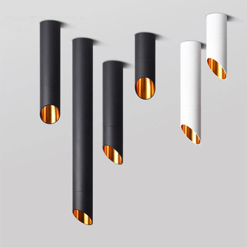 Foco design tubo de aluminio estilo geométrico
