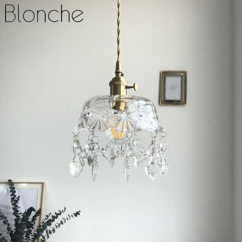 Retro style LED crystal glass chandelier