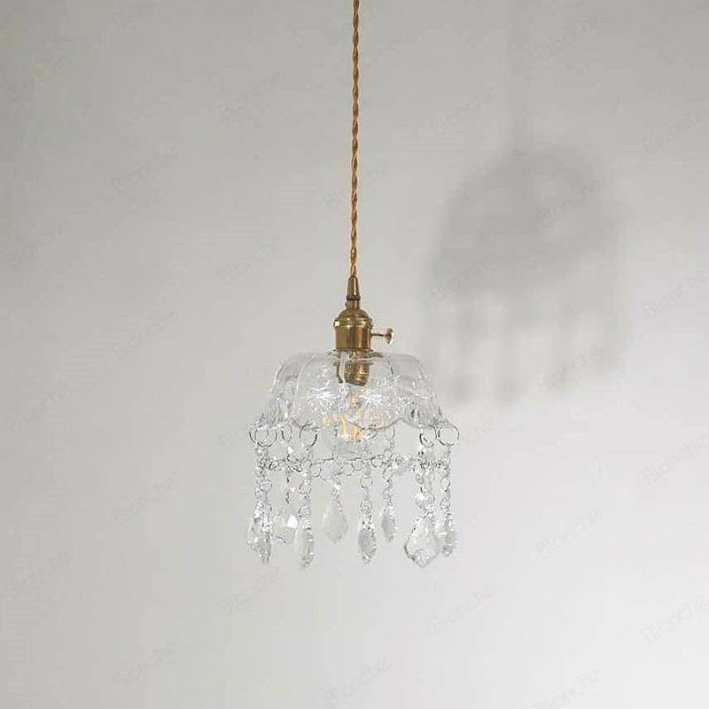 Retro style LED crystal glass chandelier