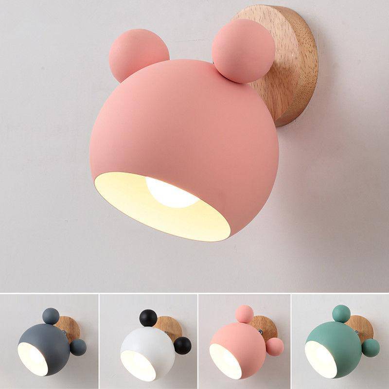 Lámpara de pared con cabeza de Mickey de dibujos animados