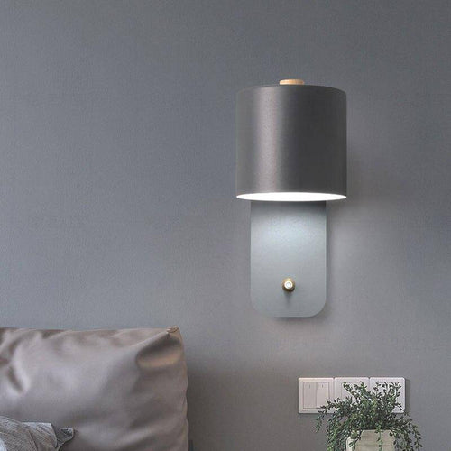 wall lamp modern LED wall light with rounded shapes in metal and wood Nordic