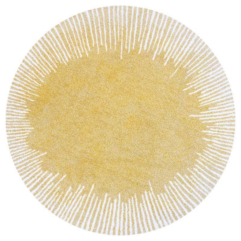 Round modern yellow carpet Light Luxury style