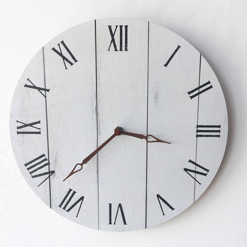Horloge murale scandinave en bois blanc 28cm Hours