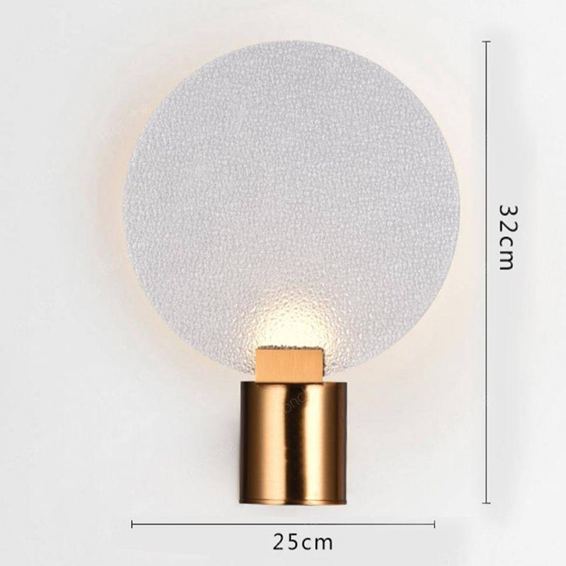 Aplique design LED metal con disco de cristal Aplique
