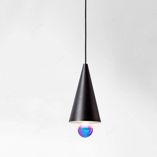 pendant light modern LED with lampshade triangular metal Nordic