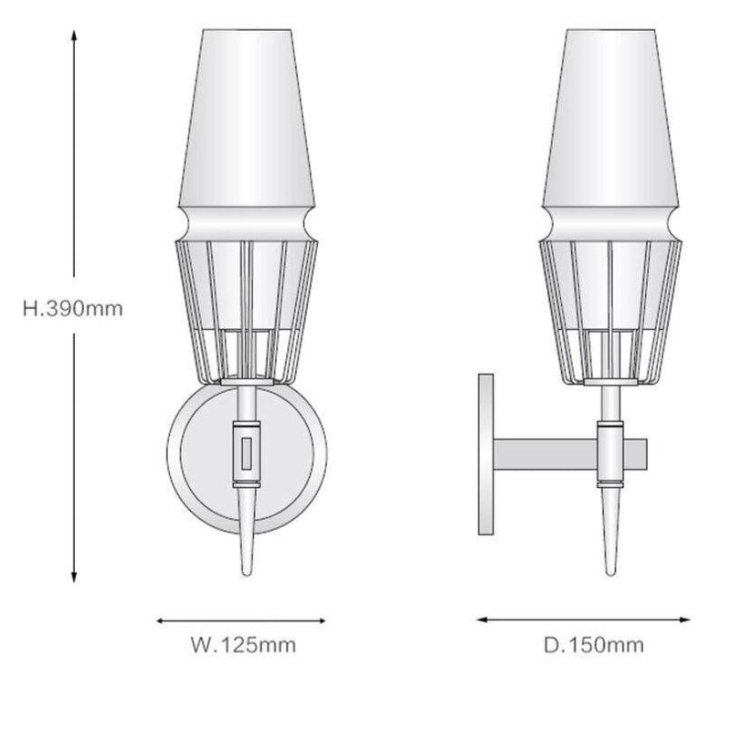 Lámpara de pared design LED con soporte metálico y pantalla de cristal