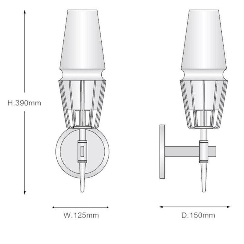 wall lamp LED design wall lamp with metal stand and lampshade glass