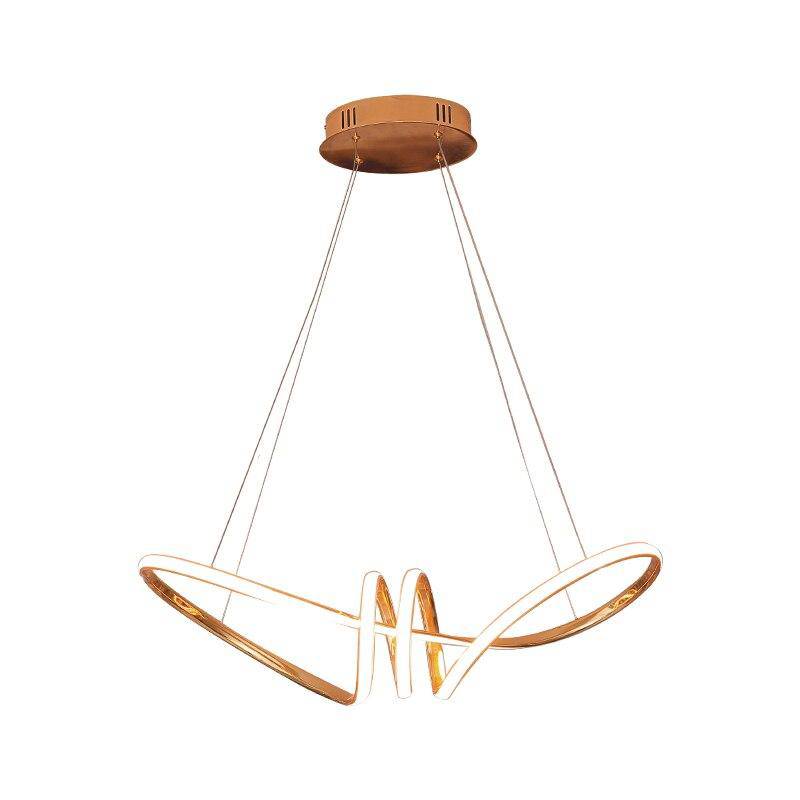 Lustre design à LED avec spirales dorées Néo