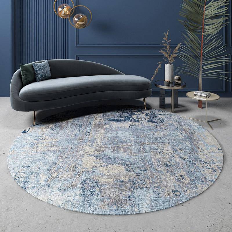 Modern round industrial style carpet Floor B