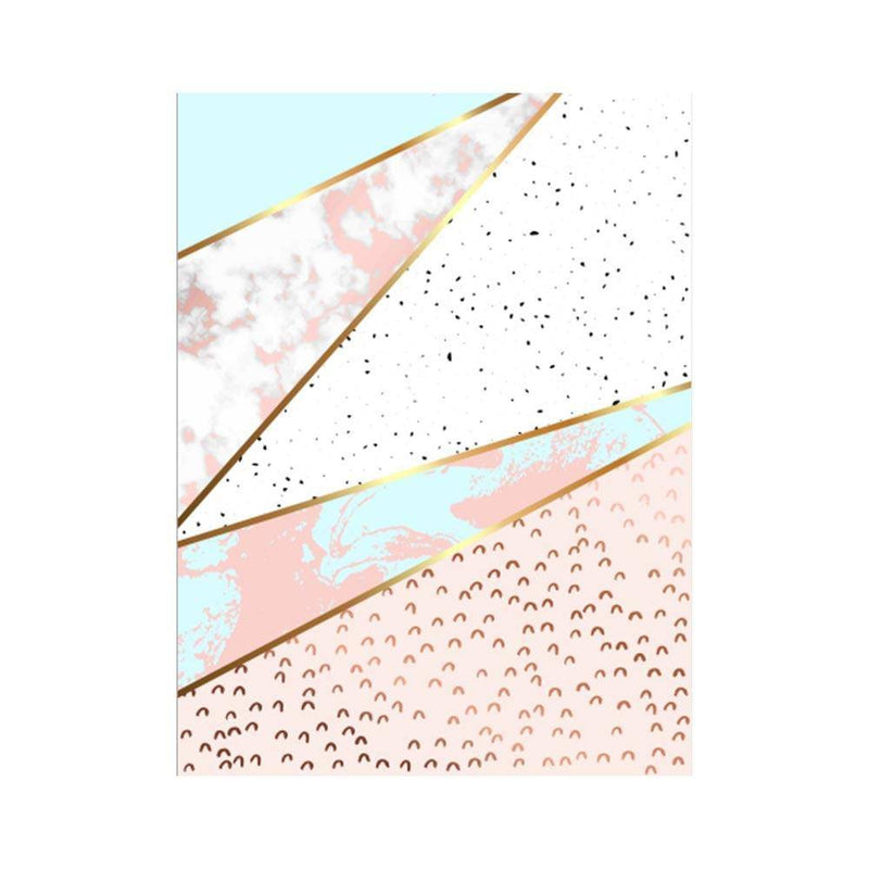 Rectangular pink and gold carpet, geometric style