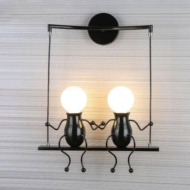 wall lamp LED wall hanging man on swing Decoration