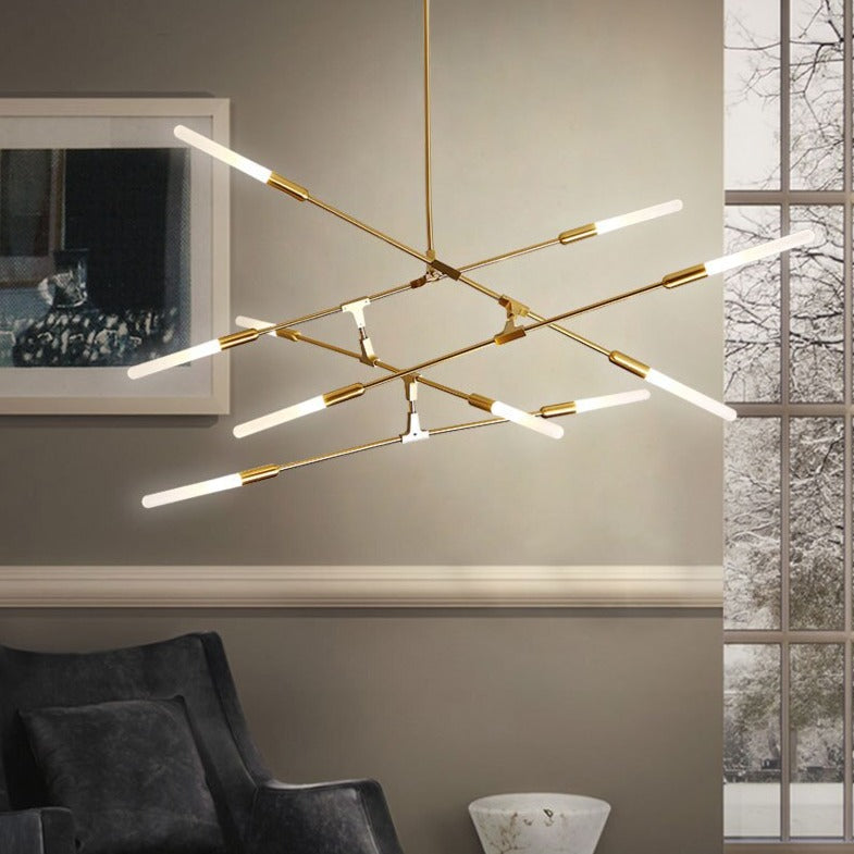 Suvan modern LED chandelier with lighted ends