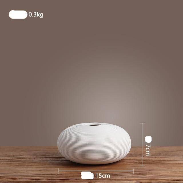 White ceramic vase Japanese style Zen