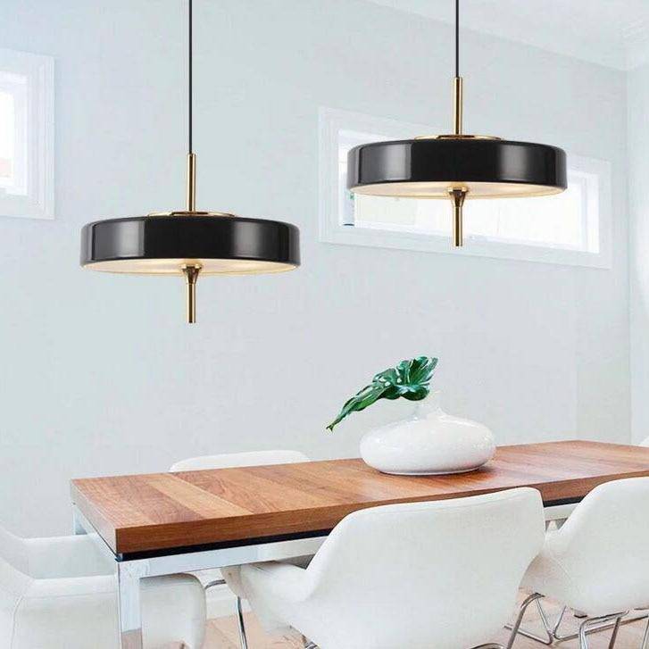 pendant light LED design with lampshade circular metal Juna style