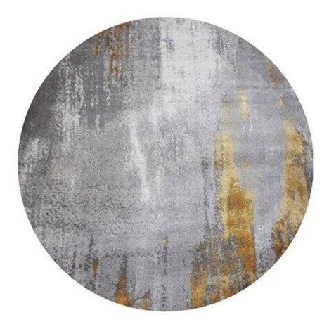 Round design carpet grey with gold spots Thick F