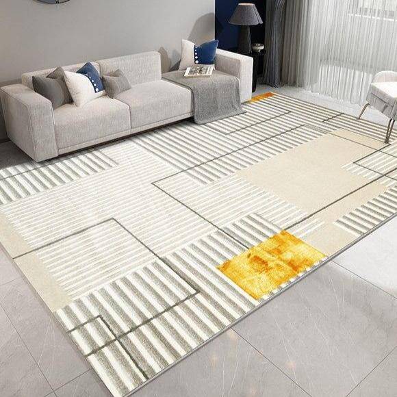 Alfombra moderna rectangular de estilo geométrico Sofá A