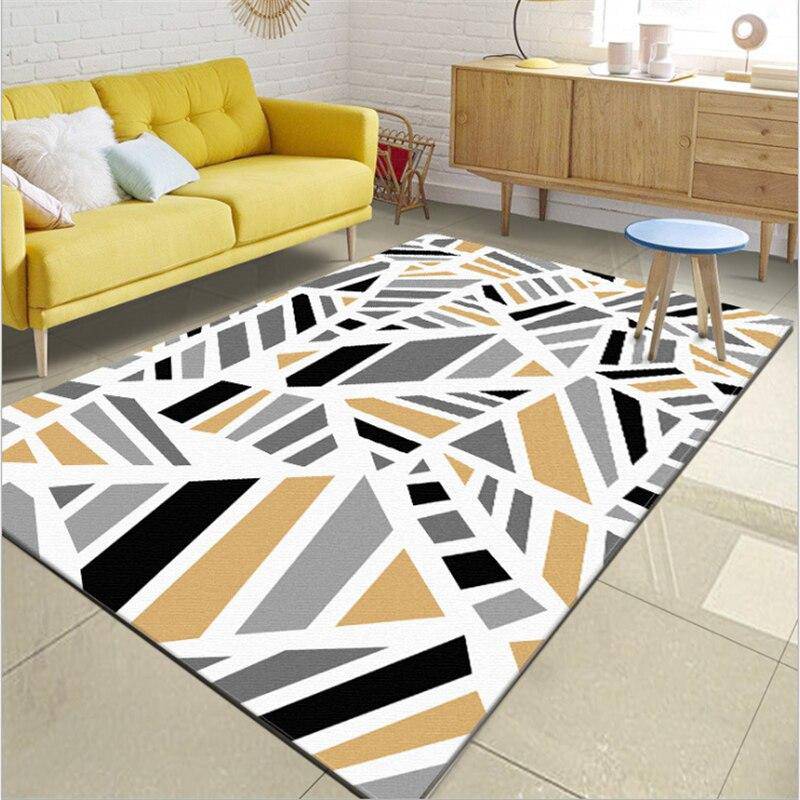 Modern rectangle carpet with geometric stripes Line