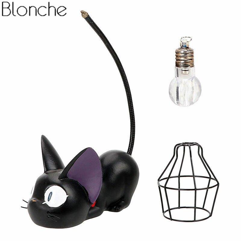 Children's LED table lamp in the shape of a black cat Cartoon