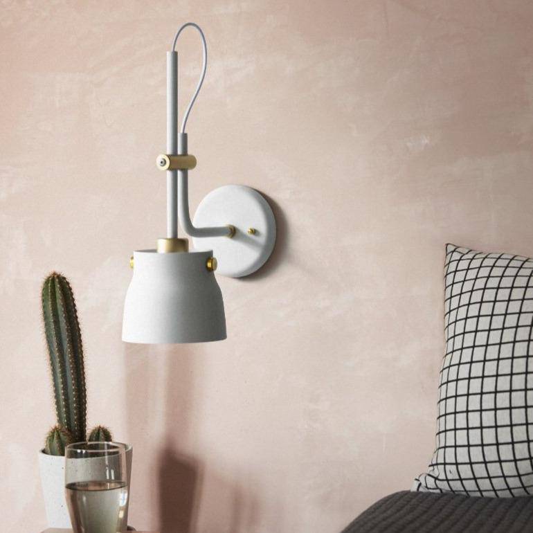 wall lamp LED design wall lamp with lampshade rounded off in matt metal