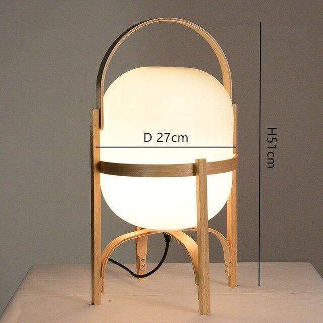 Japanese style wooden LED table lamp