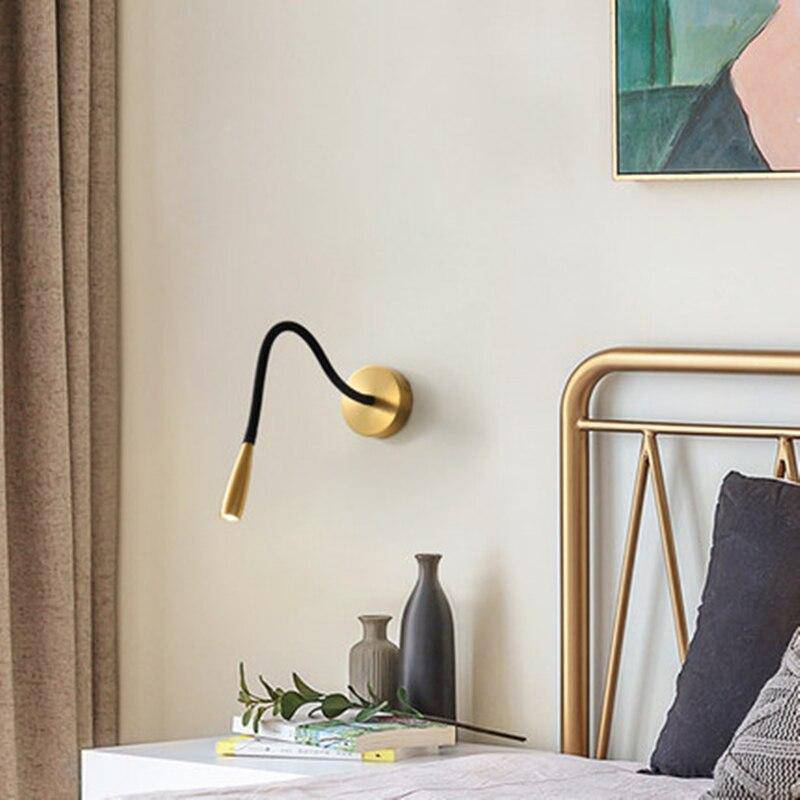 wall lamp LED design wall lamp with adjustable stem, black