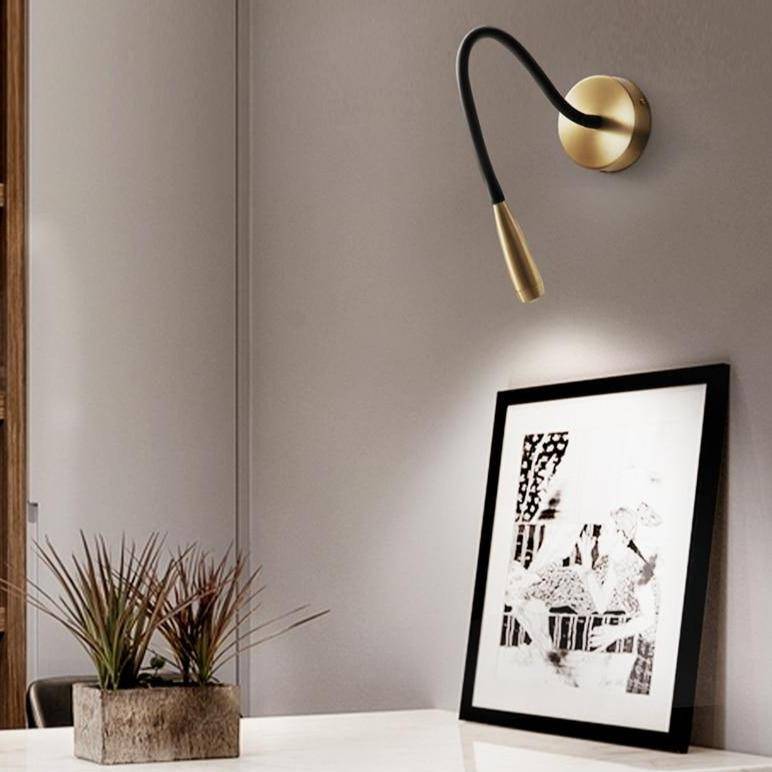 wall lamp LED design wall lamp with adjustable stem, black