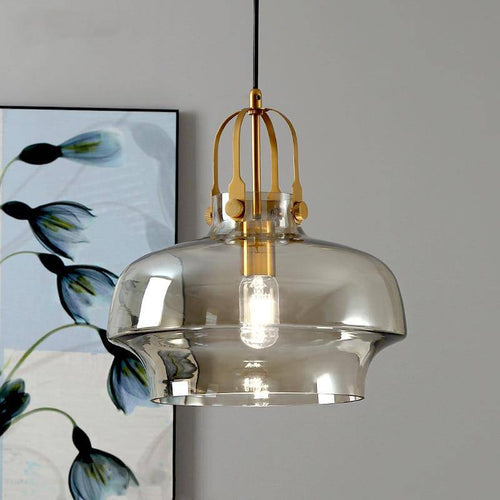 pendant light Hang style rounded smoked glass LED design
