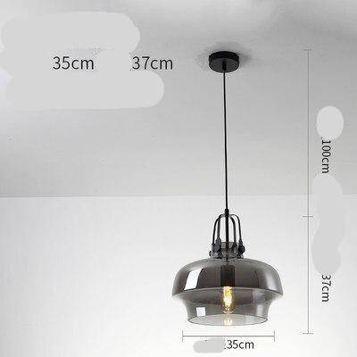 Lámpara de suspensión design Vidrio ahumado LED redondeado estilo Hang