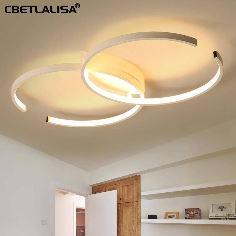 Lámpara de techo design LED con dos círculos abiertos blanco y negro