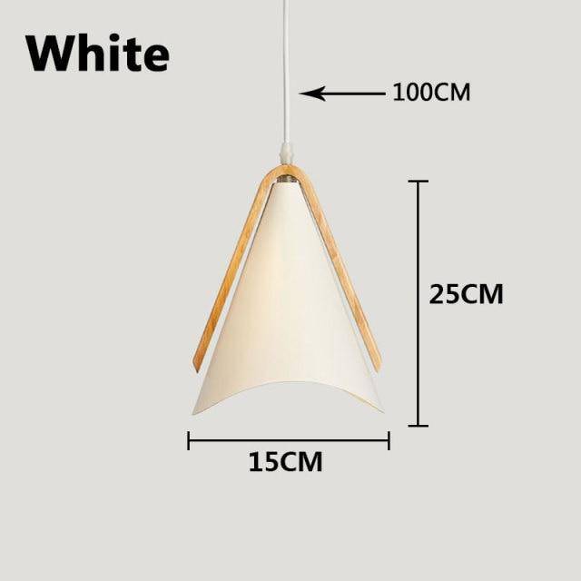 pendant light modern LED wood and metal colored