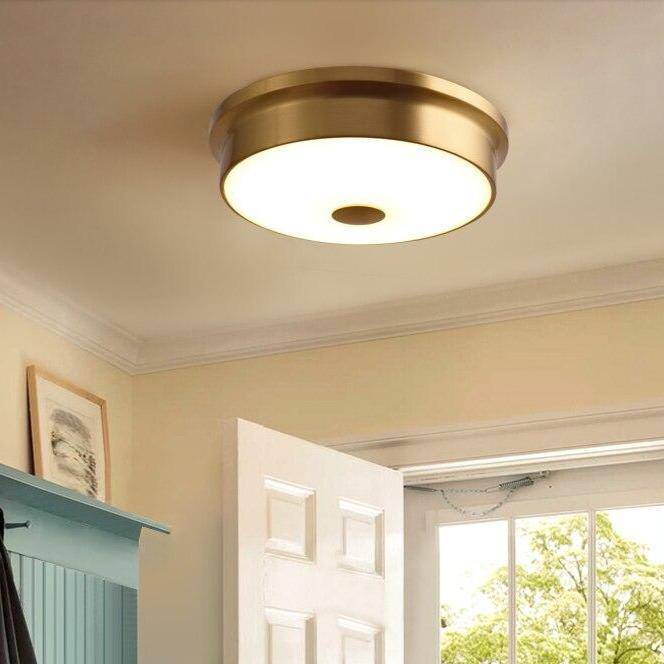 Lámpara de techo design LED redonda de metal con bordes gruesos