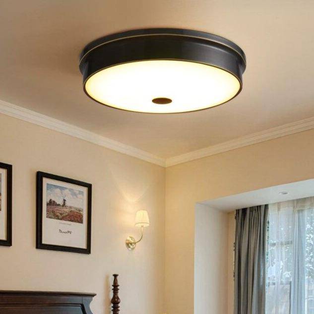 Round metal LED ceiling light with thick edges