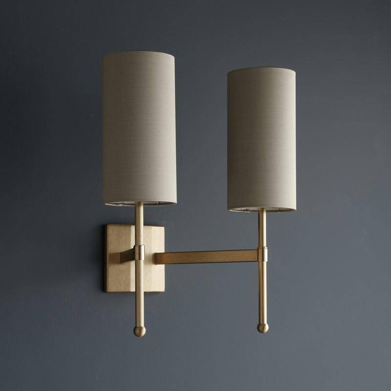 Applique murale design LED avec abat-jour cylindrique gris