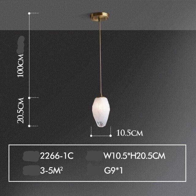 Lámpara de suspensión design lujo piedra de cristal LED