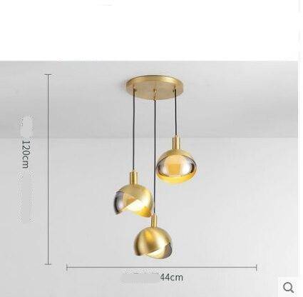 Lámpara de suspensión design LED con pantalla de cristal y metal dorado