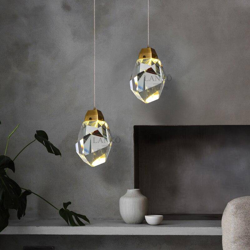 Suspension design LED avec cristal en verre Luxury