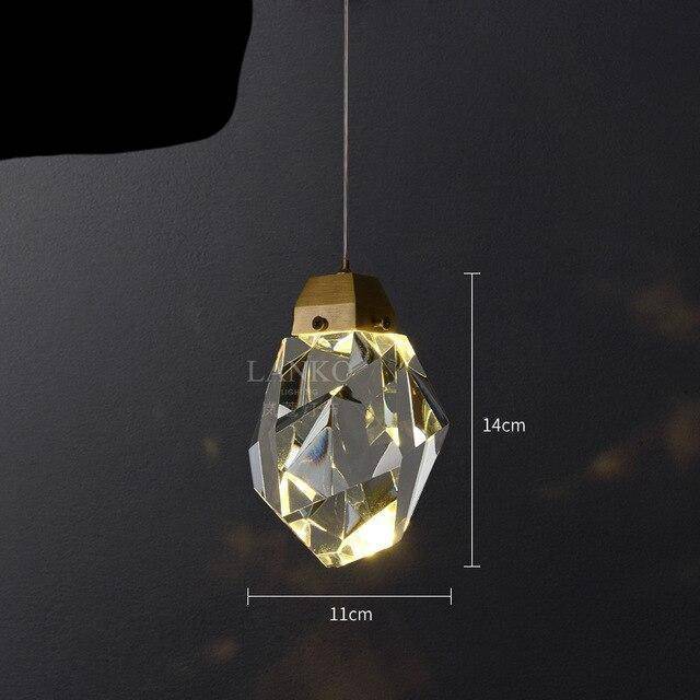 Suspension design LED avec cristal en verre Luxury