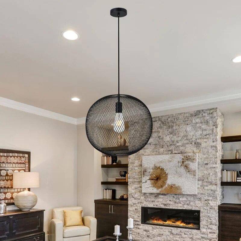 pendant light modern LED with black metal ball