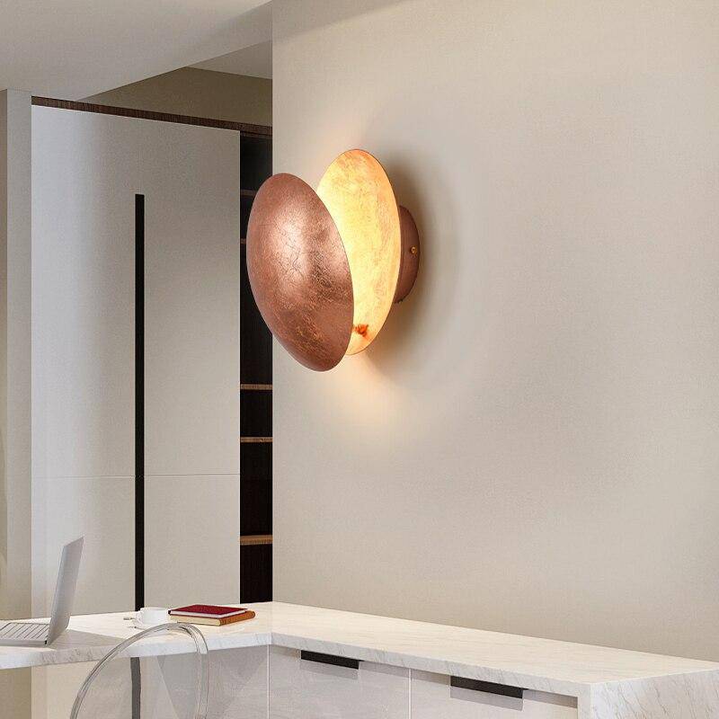 wall lamp LED wall design with lampshade coloured metal and rounded Luxury