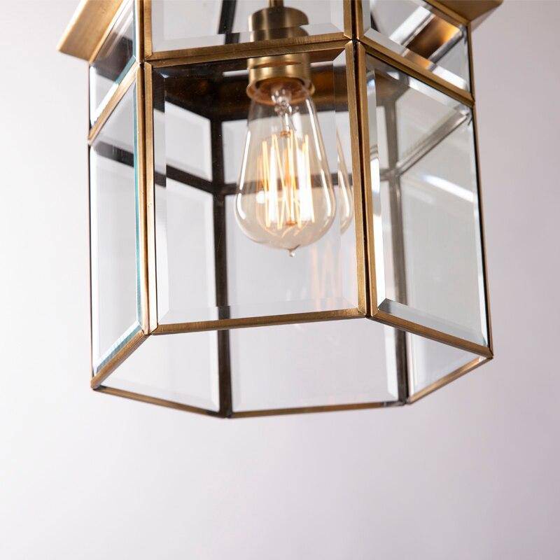 Lámpara de suspensión Retroiluminación LED con pantalla de cristal y metal dorado