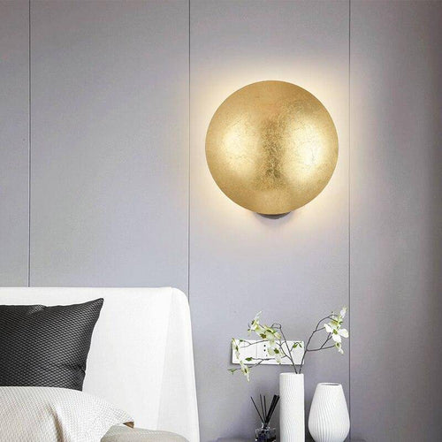 Lámpara de pared design LED con pantalla metálica redondeada Lujo