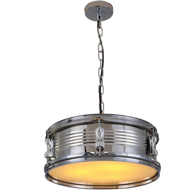 pendant light Metal LED drum style backlight