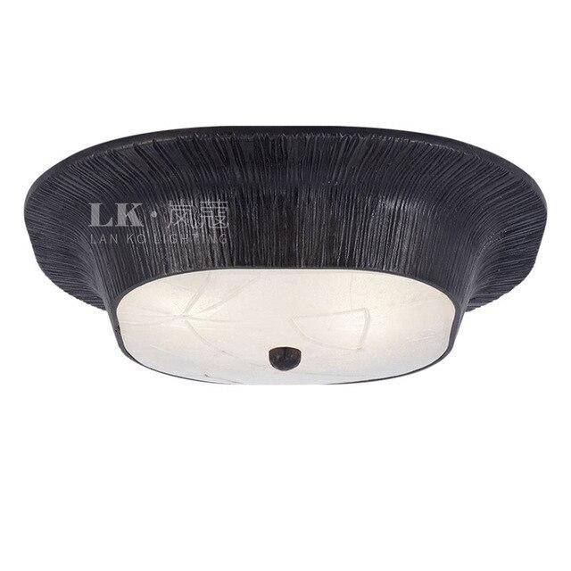 Retro style LED ceiling light in gold metal