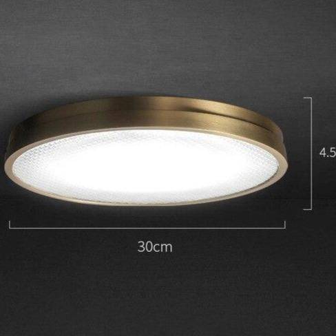 Plafonnier design LED arrondi ultra fin et doré Loft