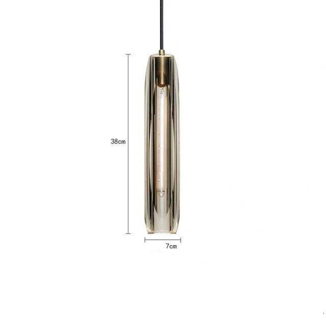 pendant light elongated LED design in crystal glass