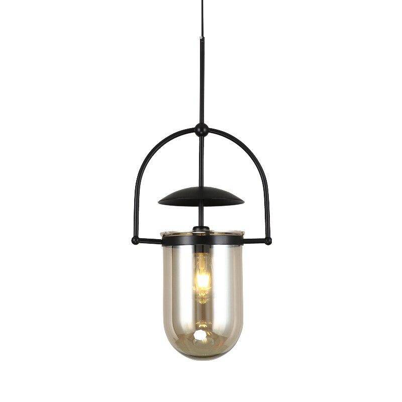 pendant light LED design with rounded glass and industrial metal