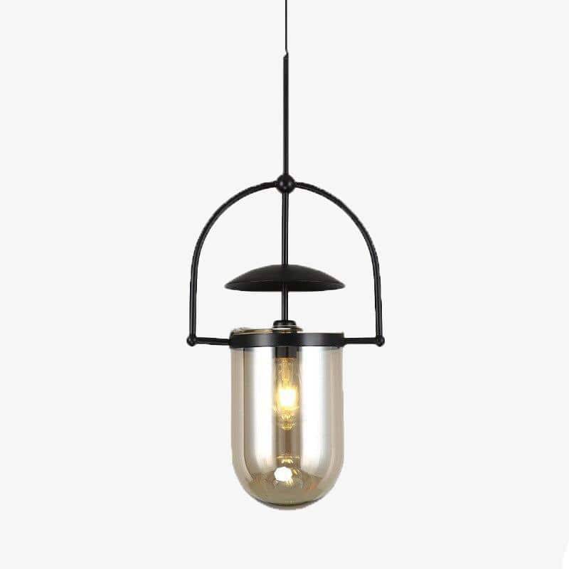 pendant light LED design with rounded glass and industrial metal