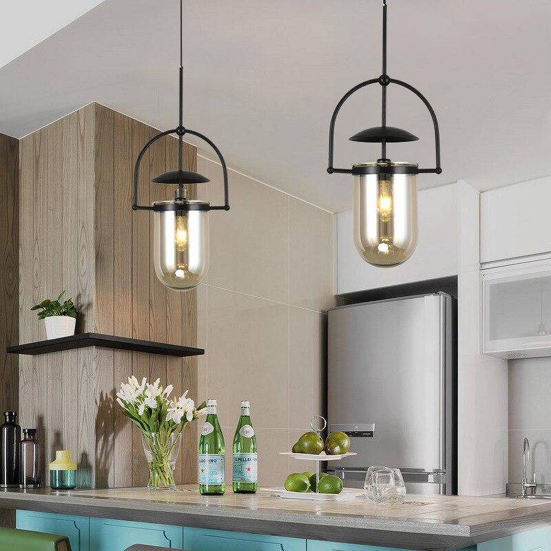 pendant light LED design with rounded glass and industrial metal